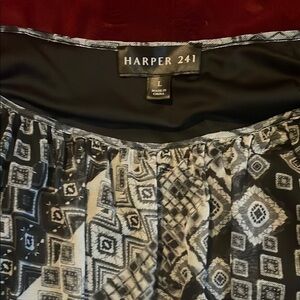 Harper Black and White Patterned Blouse